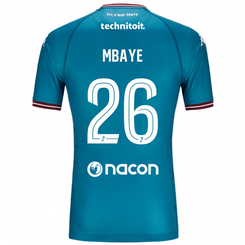 Kandiny Niño Camiseta Malick Mbaye #26 Azul Petróleo 2ª Equipación 2024/25 La Camisa Chile