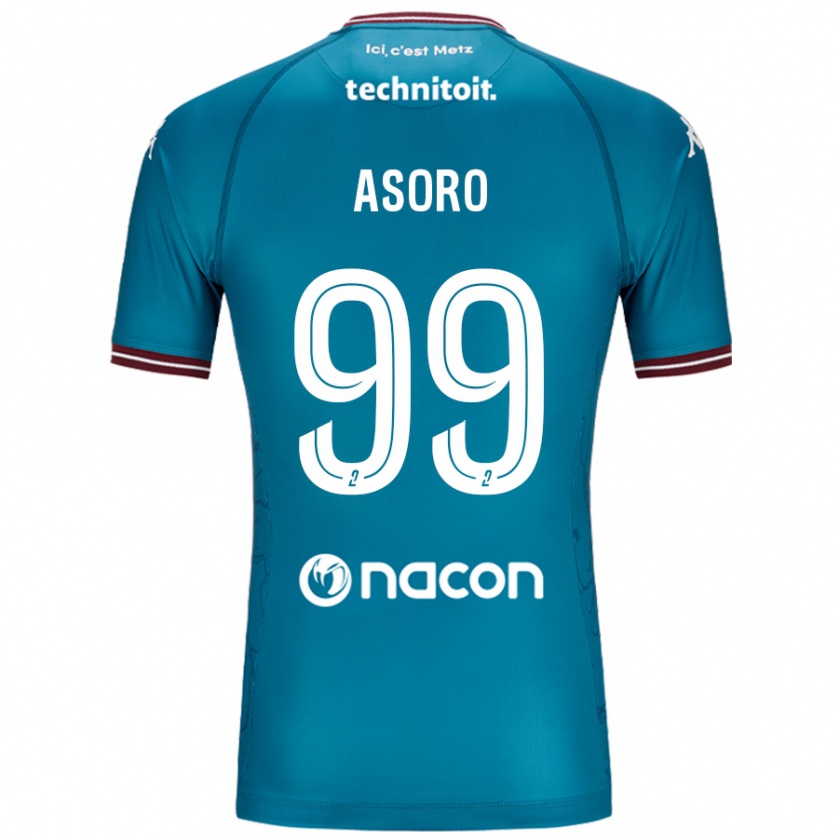 Kandiny Niño Camiseta Joel Asoro #99 Azul Petróleo 2ª Equipación 2024/25 La Camisa Chile