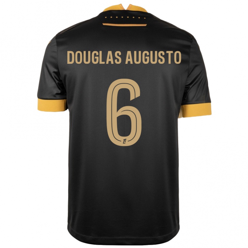 Kandiny Niño Camiseta Douglas Augusto #6 Negro Marrón 2ª Equipación 2024/25 La Camisa Chile