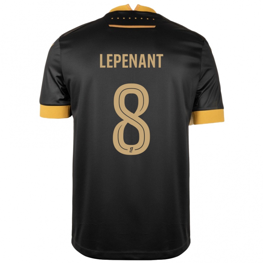 Kandiny Niño Camiseta Johann Lepenant #8 Negro Marrón 2ª Equipación 2024/25 La Camisa Chile