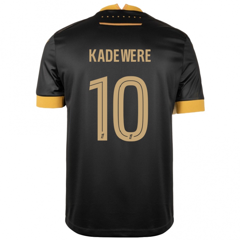 Kandiny Niño Camiseta Tino Kadewere #10 Negro Marrón 2ª Equipación 2024/25 La Camisa Chile