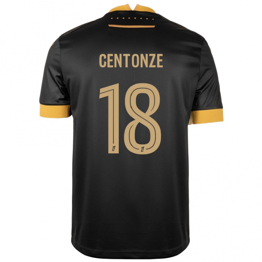 Kandiny Niño Camiseta Fabien Centonze #18 Negro Marrón 2ª Equipación 2024/25 La Camisa Chile