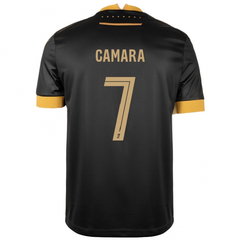 Kandiny Niño Camiseta Mohamed Camara #7 Negro Marrón 2ª Equipación 2024/25 La Camisa Chile