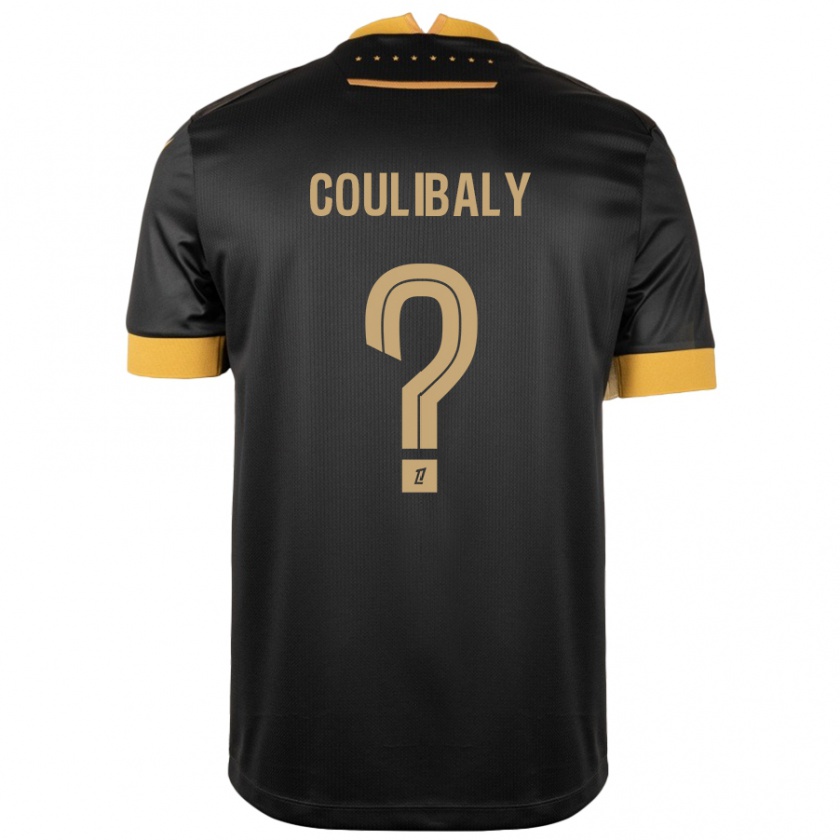 Kandiny Niño Camiseta Dylan Coulibaly #0 Negro Marrón 2ª Equipación 2024/25 La Camisa Chile