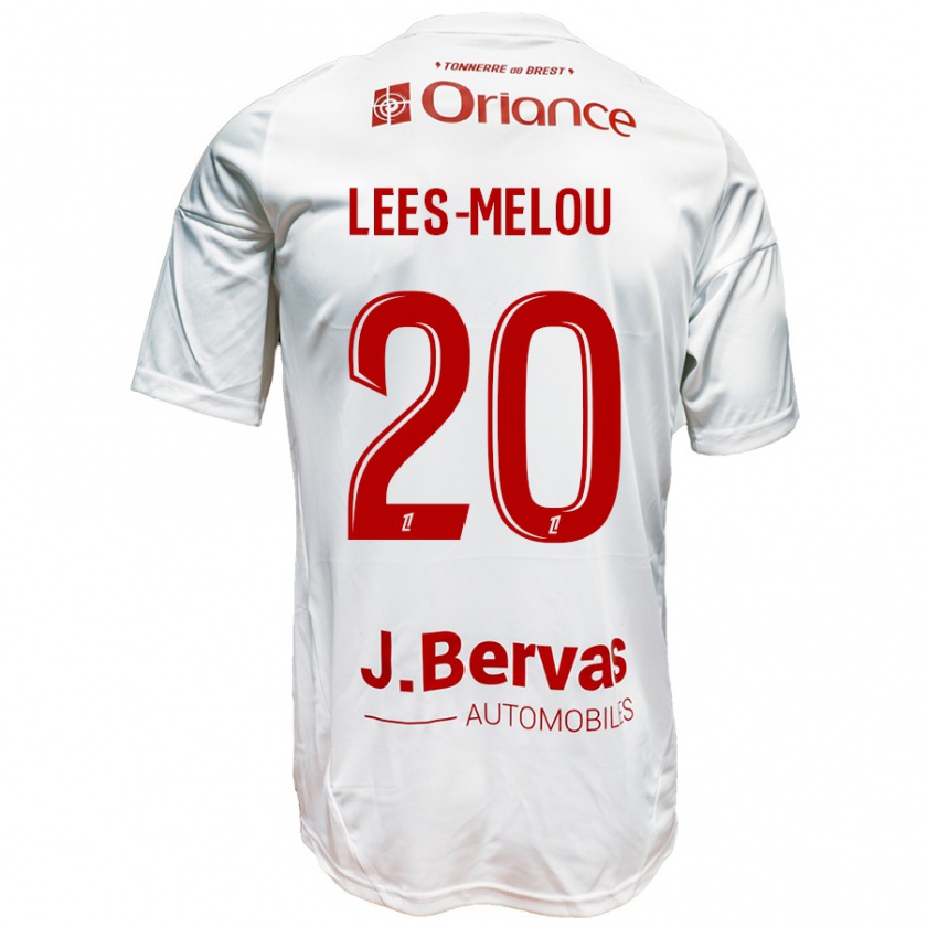 Kandiny Niño Camiseta Pierre Lees-Melou #20 Blanco Rojo 2ª Equipación 2024/25 La Camisa Chile