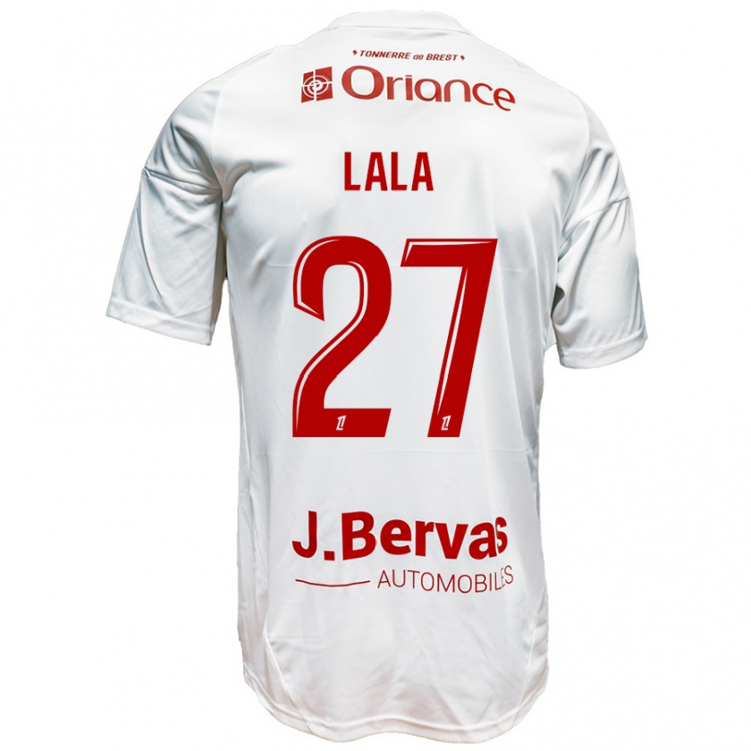 Kandiny Niño Camiseta Kenny Lala #27 Blanco Rojo 2ª Equipación 2024/25 La Camisa Chile