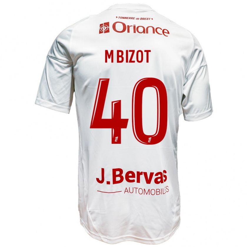 Kandiny Niño Camiseta Marco Bizot #40 Blanco Rojo 2ª Equipación 2024/25 La Camisa Chile