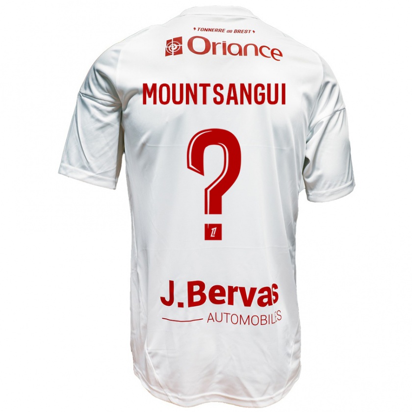 Kandiny Niño Camiseta Warren Mountsangui #0 Blanco Rojo 2ª Equipación 2024/25 La Camisa Chile