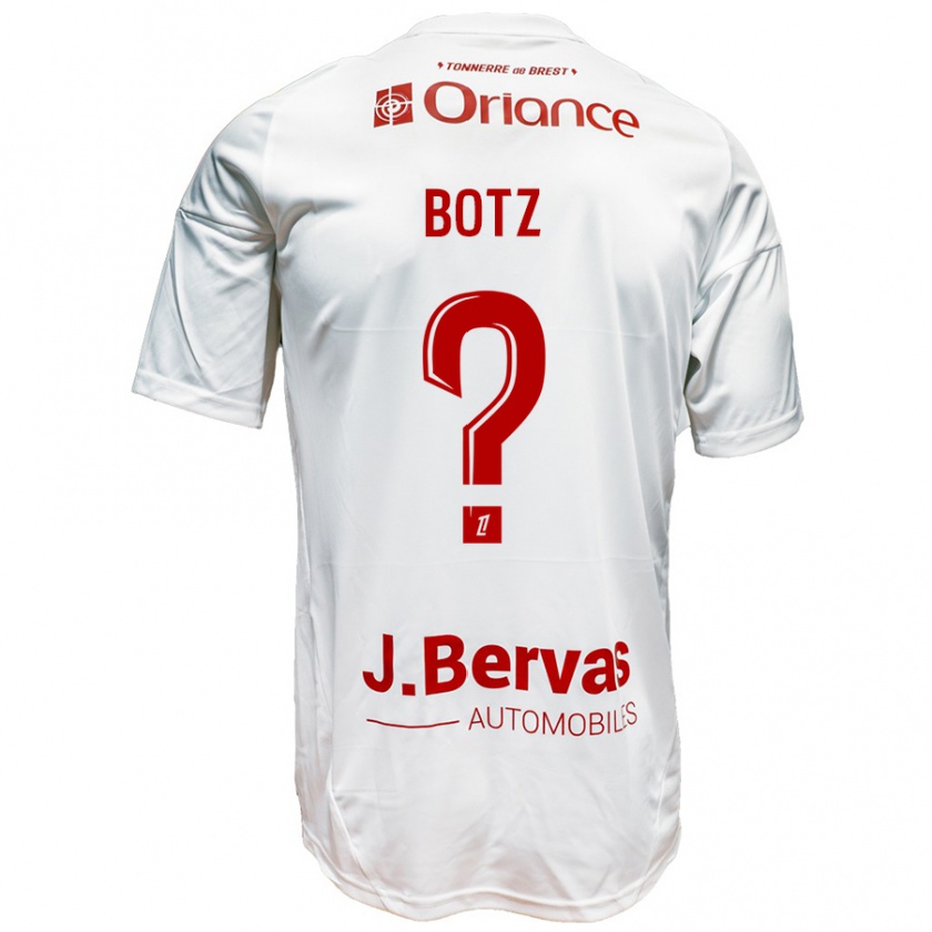 Kandiny Niño Camiseta Léo Botz #0 Blanco Rojo 2ª Equipación 2024/25 La Camisa Chile