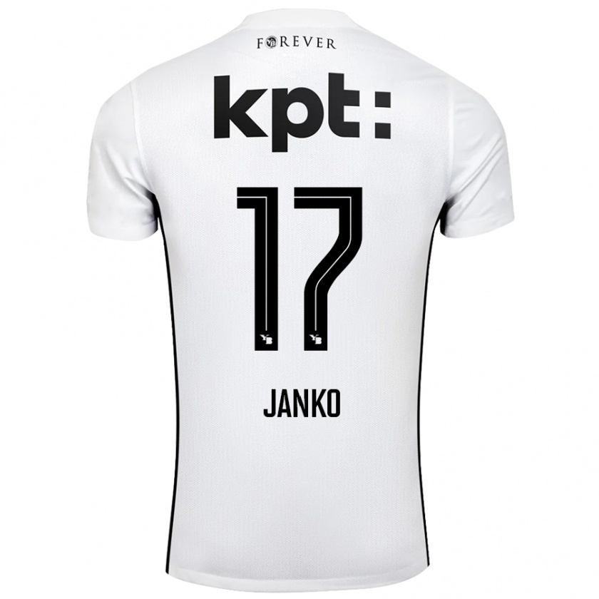 Kandiny Niño Camiseta Saidy Janko #17 Blanco Negro 2ª Equipación 2024/25 La Camisa Chile