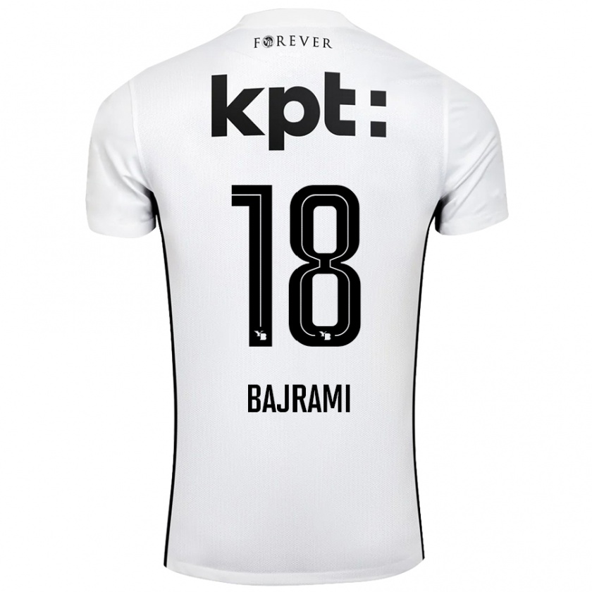 Kandiny Niño Camiseta Ardian Bajrami #18 Blanco Negro 2ª Equipación 2024/25 La Camisa Chile