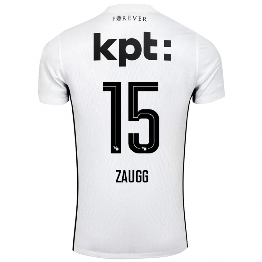 Kandiny Niño Camiseta Leana Zaugg #15 Blanco Negro 2ª Equipación 2024/25 La Camisa Chile