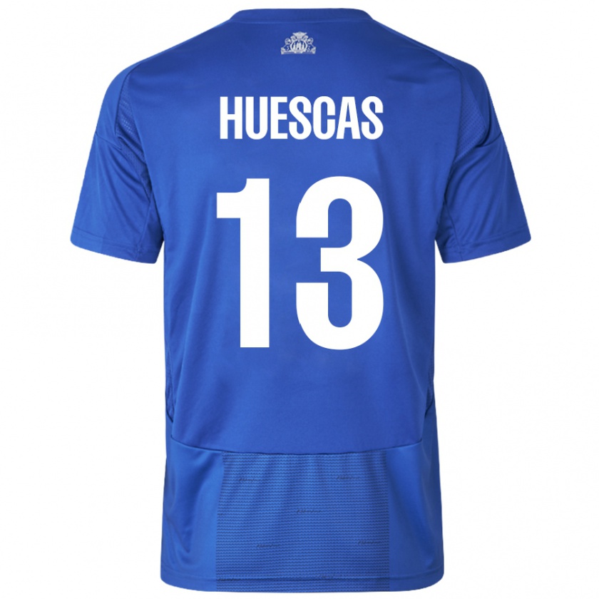 Kandiny Niño Camiseta Rodrigo Huescas #13 Blanco Azul 2ª Equipación 2024/25 La Camisa Chile