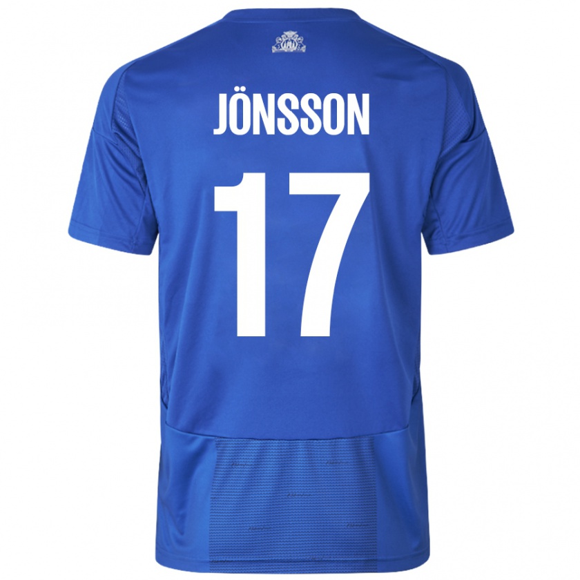 Kandiny Niño Camiseta Neo Jönsson #17 Blanco Azul 2ª Equipación 2024/25 La Camisa Chile