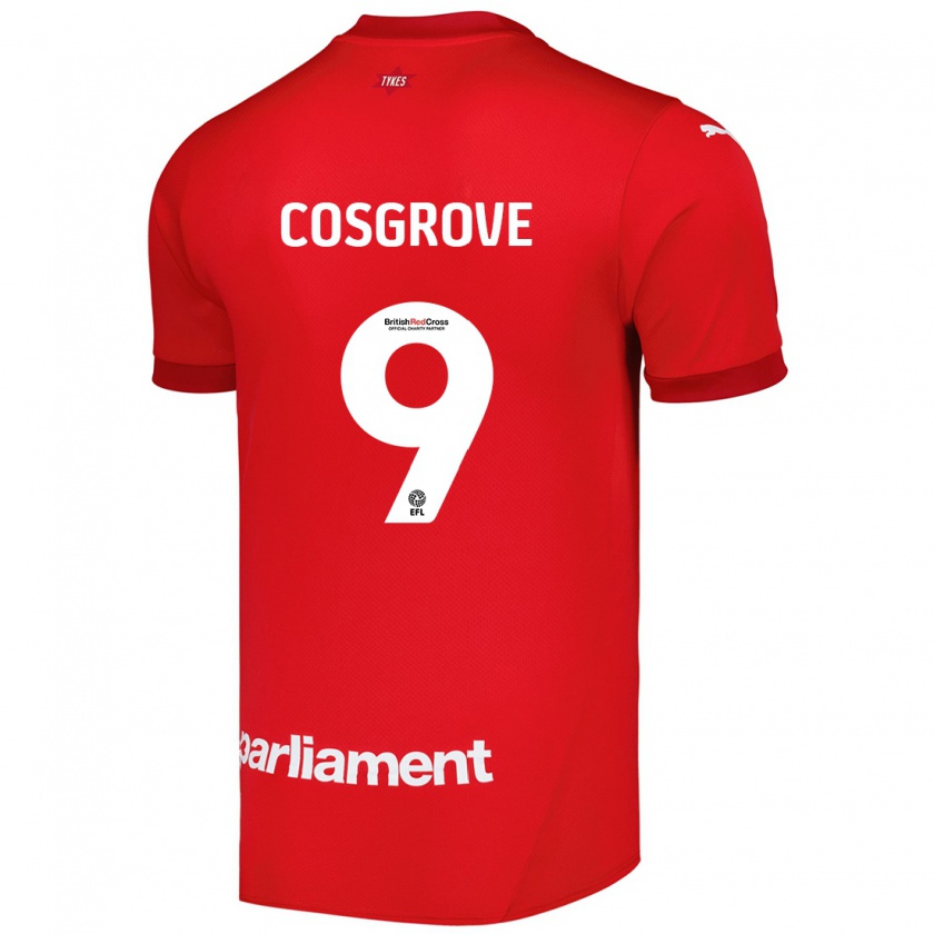 Kandiny Hombre Camiseta Sam Cosgrove #9 Rojo 1ª Equipación 2024/25 La Camisa Chile