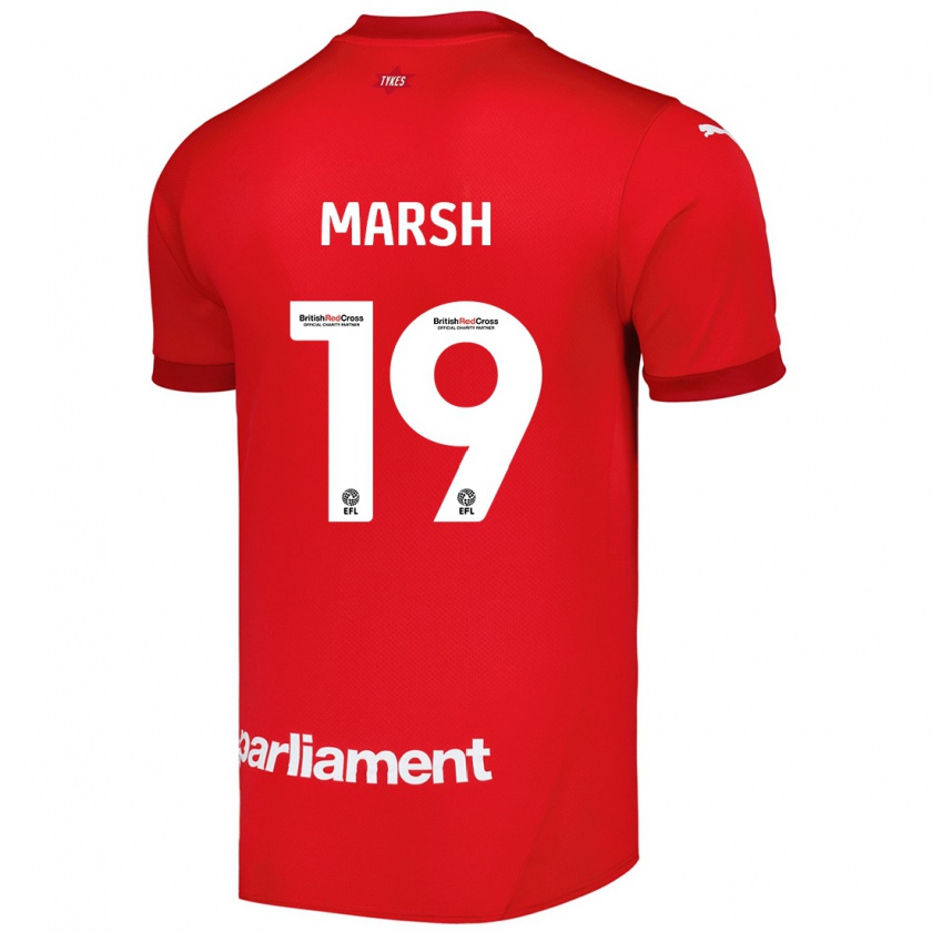 Kandiny Hombre Camiseta Aiden Marsh #19 Rojo 1ª Equipación 2024/25 La Camisa Chile