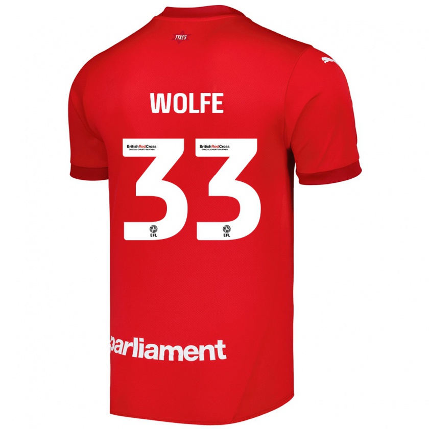 Kandiny Hombre Camiseta Matty Wolfe #33 Rojo 1ª Equipación 2024/25 La Camisa Chile