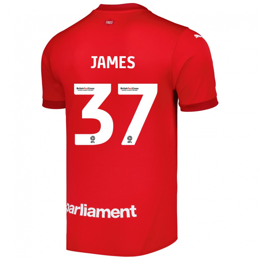 Kandiny Hombre Camiseta Nathan James #37 Rojo 1ª Equipación 2024/25 La Camisa Chile