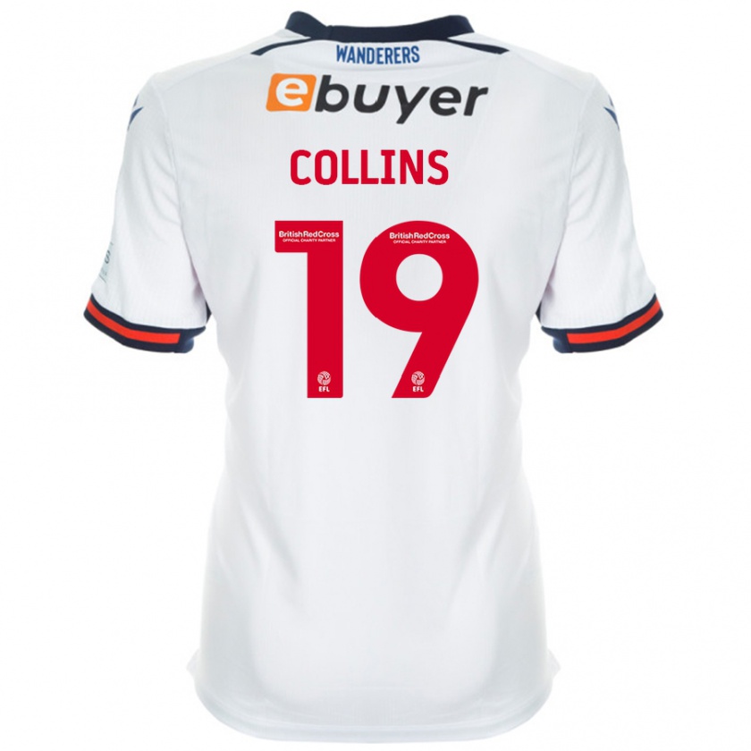 Kandiny Hombre Camiseta Aaron Collins #19 Blanco 1ª Equipación 2024/25 La Camisa Chile