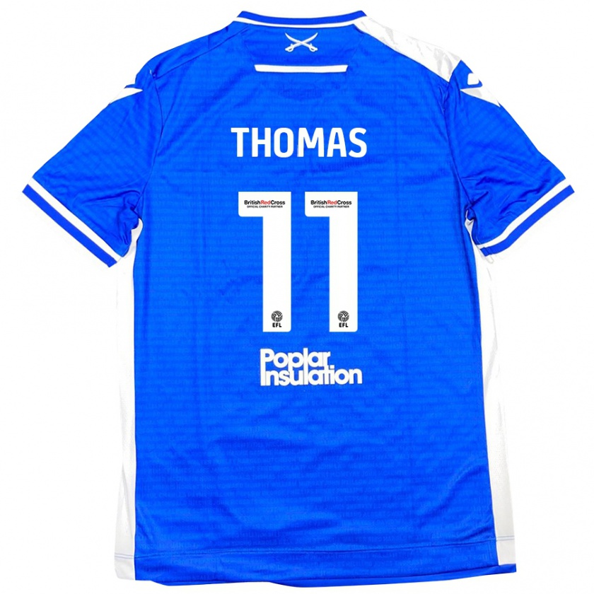 Kandiny Hombre Camiseta Luke Thomas #11 Azul Blanco 1ª Equipación 2024/25 La Camisa Chile