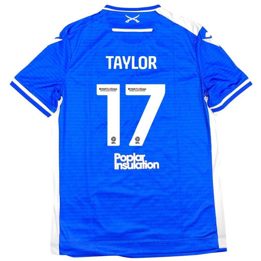 Kandiny Hombre Camiseta Connor Taylor #17 Azul Blanco 1ª Equipación 2024/25 La Camisa Chile