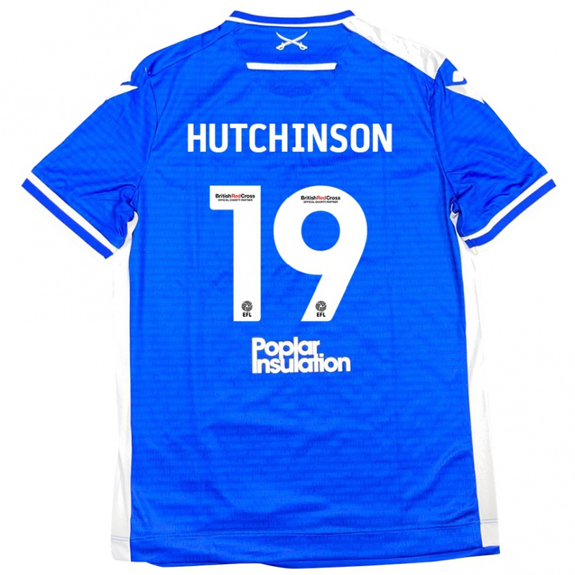 Kandiny Hombre Camiseta Isaac Hutchinson #19 Azul Blanco 1ª Equipación 2024/25 La Camisa Chile