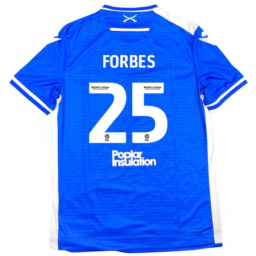 Kandiny Hombre Camiseta Michael Forbes #25 Azul Blanco 1ª Equipación 2024/25 La Camisa Chile