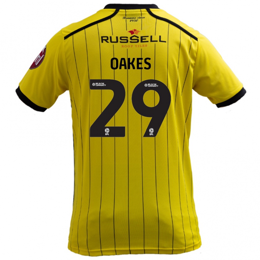 Kandiny Hombre Camiseta Toby Oakes #29 Amarillo 1ª Equipación 2024/25 La Camisa Chile