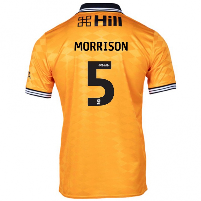 Kandiny Hombre Camiseta Michael Morrison #5 Naranja 1ª Equipación 2024/25 La Camisa Chile