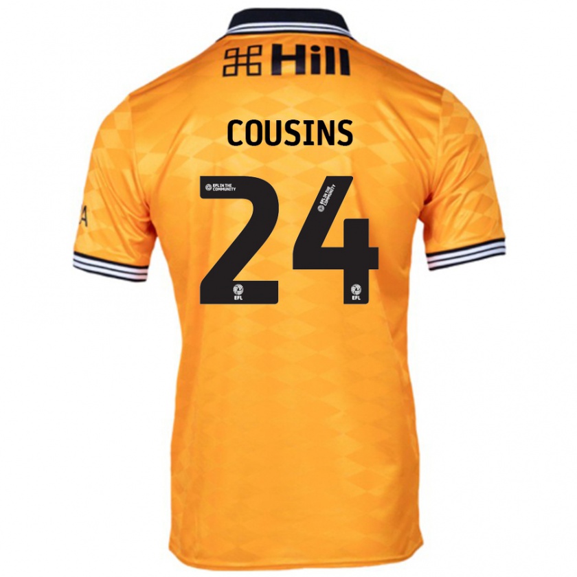 Kandiny Hombre Camiseta Jordan Cousins #24 Naranja 1ª Equipación 2024/25 La Camisa Chile