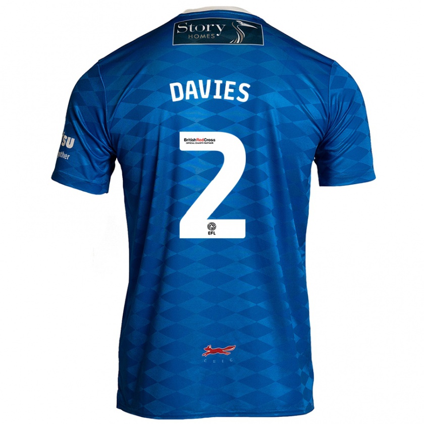 Kandiny Hombre Camiseta Archie Davies #2 Azul 1ª Equipación 2024/25 La Camisa Chile