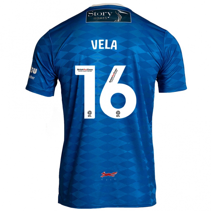 Kandiny Hombre Camiseta Josh Vela #16 Azul 1ª Equipación 2024/25 La Camisa Chile