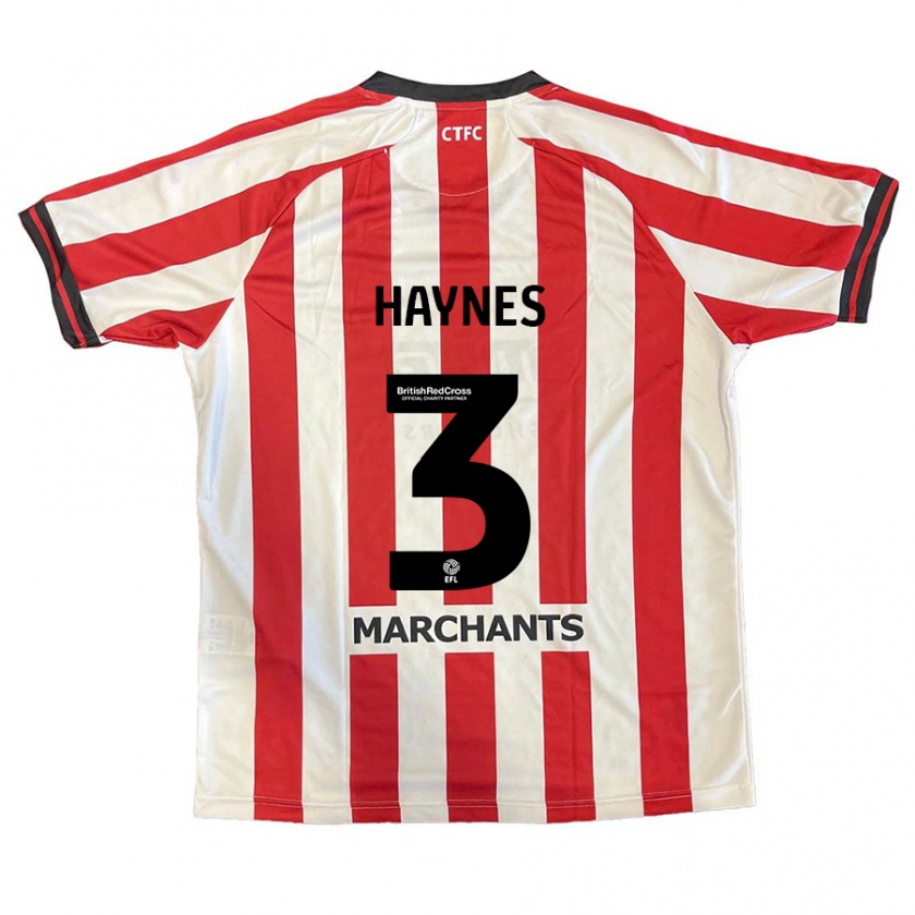 Kandiny Hombre Camiseta Ryan Haynes #3 Rojo Blanco 1ª Equipación 2024/25 La Camisa Chile