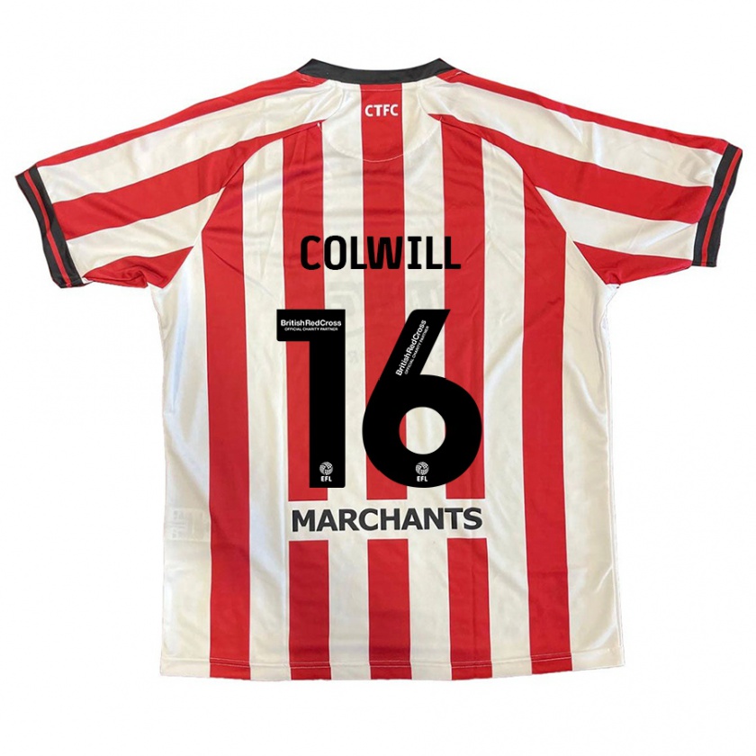 Kandiny Hombre Camiseta Joel Colwill #16 Rojo Blanco 1ª Equipación 2024/25 La Camisa Chile