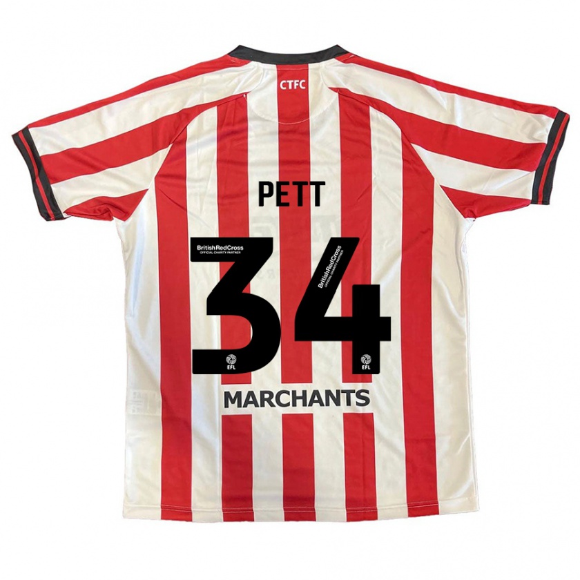 Kandiny Hombre Camiseta Tom Pett #34 Rojo Blanco 1ª Equipación 2024/25 La Camisa Chile