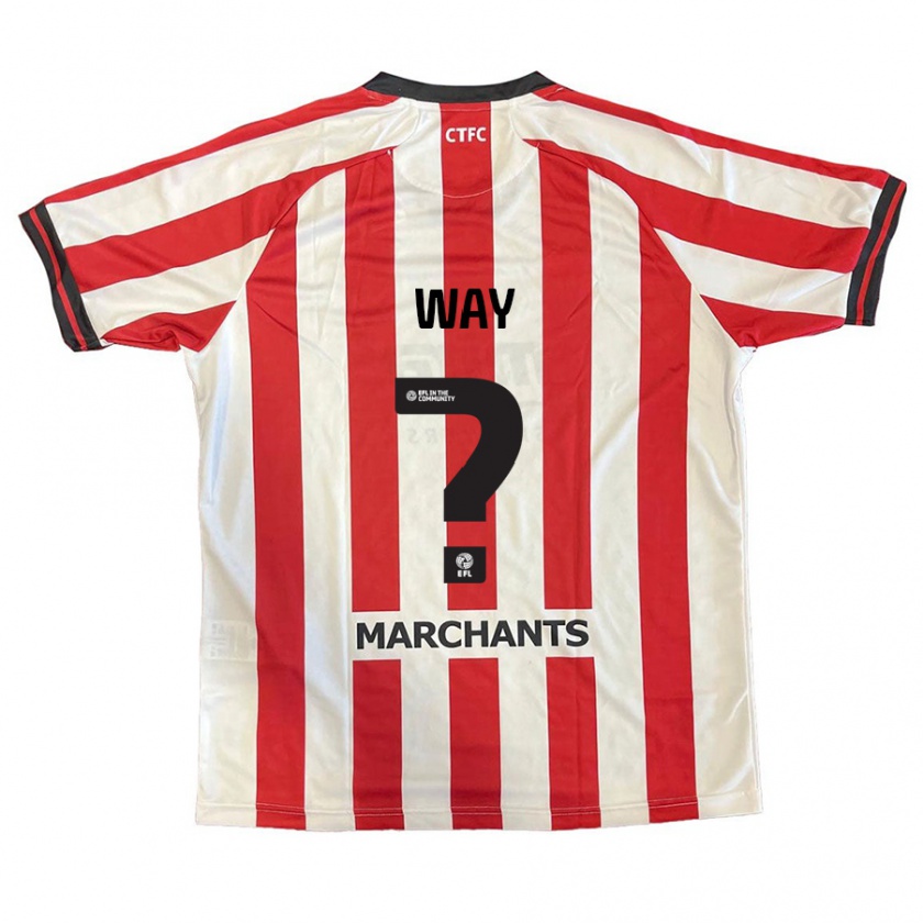 Kandiny Hombre Camiseta Tom Way #0 Rojo Blanco 1ª Equipación 2024/25 La Camisa Chile