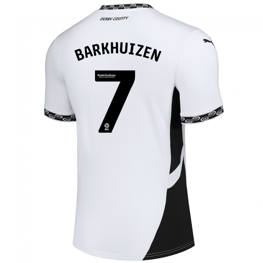 Kandiny Hombre Camiseta Tom Barkhuizen #7 Blanco Negro 1ª Equipación 2024/25 La Camisa Chile