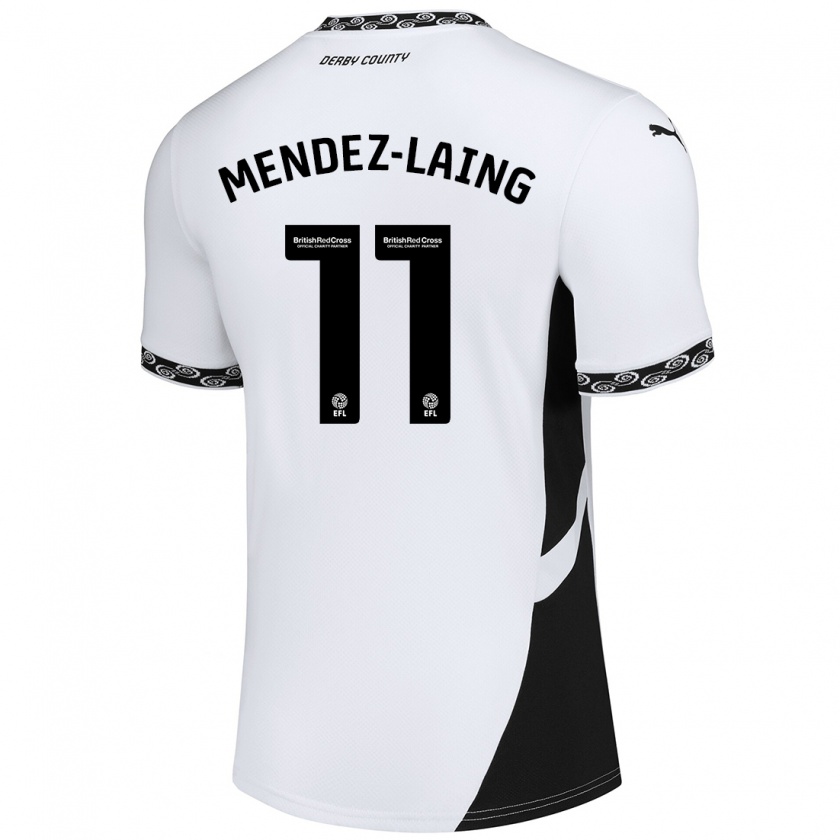 Kandiny Hombre Camiseta Nathaniel Méndez-Laing #11 Blanco Negro 1ª Equipación 2024/25 La Camisa Chile