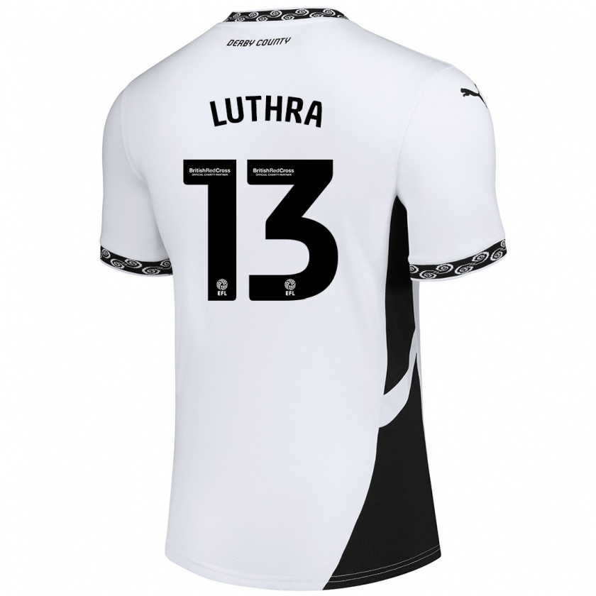 Kandiny Hombre Camiseta Rohan Luthra #13 Blanco Negro 1ª Equipación 2024/25 La Camisa Chile