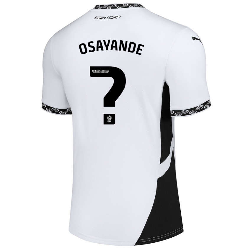 Kandiny Hombre Camiseta Adisa Osayande #0 Blanco Negro 1ª Equipación 2024/25 La Camisa Chile