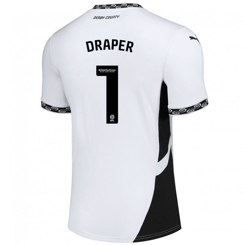 Kandiny Hombre Camiseta Anna Draper #1 Blanco Negro 1ª Equipación 2024/25 La Camisa Chile