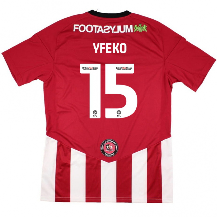 Kandiny Hombre Camiseta Johnly Yfeko #15 Rojo Blanco 1ª Equipación 2024/25 La Camisa Chile