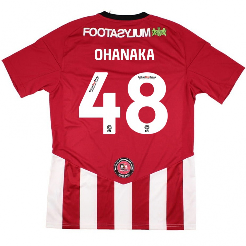 Kandiny Hombre Camiseta Santino Ohanaka #48 Rojo Blanco 1ª Equipación 2024/25 La Camisa Chile