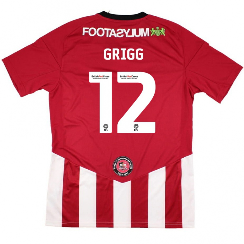 Kandiny Hombre Camiseta Katie Grigg #12 Rojo Blanco 1ª Equipación 2024/25 La Camisa Chile