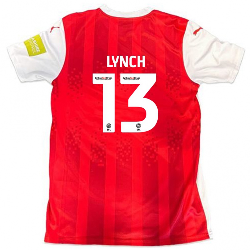 Kandiny Hombre Camiseta Jay Lynch #13 Rojo Blanco 1ª Equipación 2024/25 La Camisa Chile