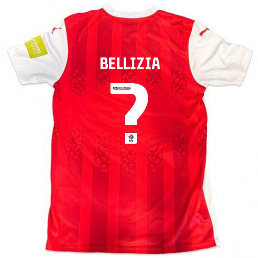 Kandiny Hombre Camiseta Oliver Bellizia #0 Rojo Blanco 1ª Equipación 2024/25 La Camisa Chile