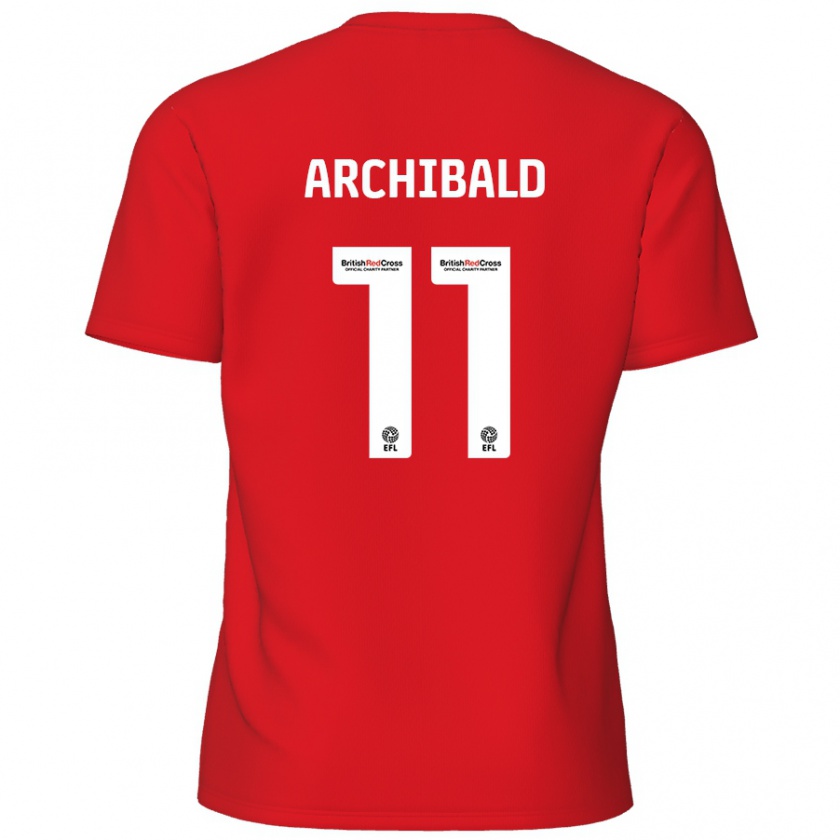 Kandiny Hombre Camiseta Theo Archibald #11 Rojo 1ª Equipación 2024/25 La Camisa Chile