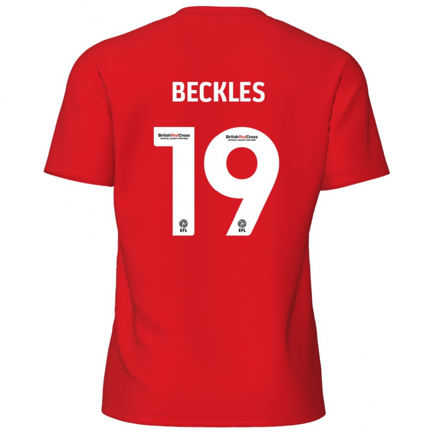 Kandiny Hombre Camiseta Omar Beckles #19 Rojo 1ª Equipación 2024/25 La Camisa Chile