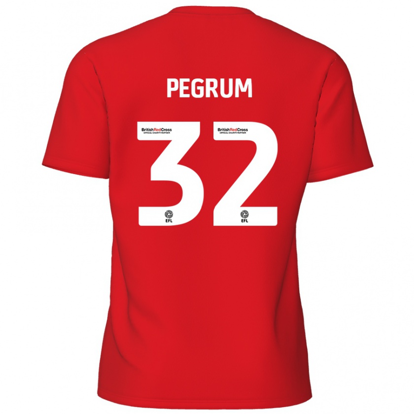 Kandiny Hombre Camiseta Charlie Pegrum #32 Rojo 1ª Equipación 2024/25 La Camisa Chile