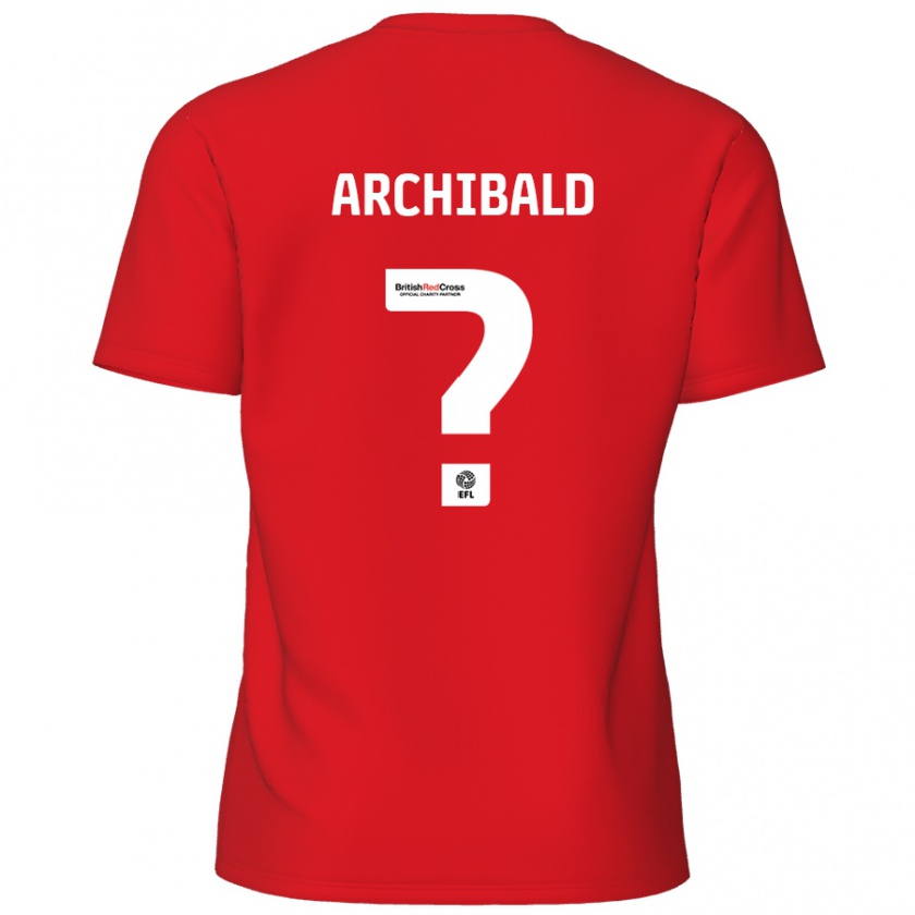 Kandiny Hombre Camiseta Aaron Archibald #0 Rojo 1ª Equipación 2024/25 La Camisa Chile